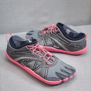 FILA Skele-Toes Sneakers Gray Pink Barefoot Minimalist Women Size 10